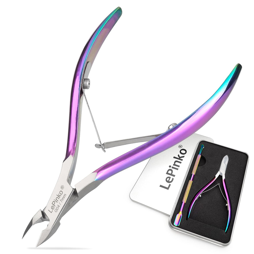 LePinko Cortacuticulas profesional con empujador de 7 mm para uñas precisas.