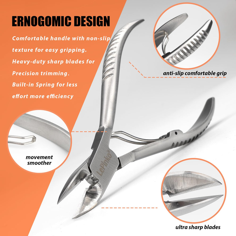 LePinko cortaúñas mango ergonómico para agarre estable.
