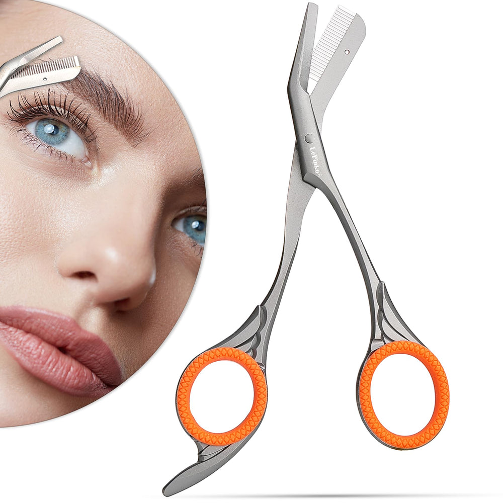 Tijeras LePinko para cejas con peines, definición rápida y precisa