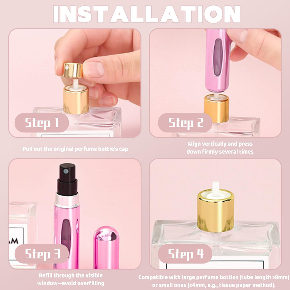 Botellas LERAO en rosa, azul y morado para diferenciar fragancias.