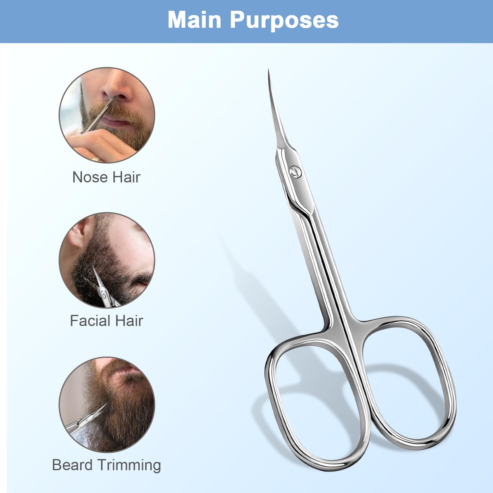 Uso multifuncional para cejas, pestañas y barba con estas tijeras Lermende.