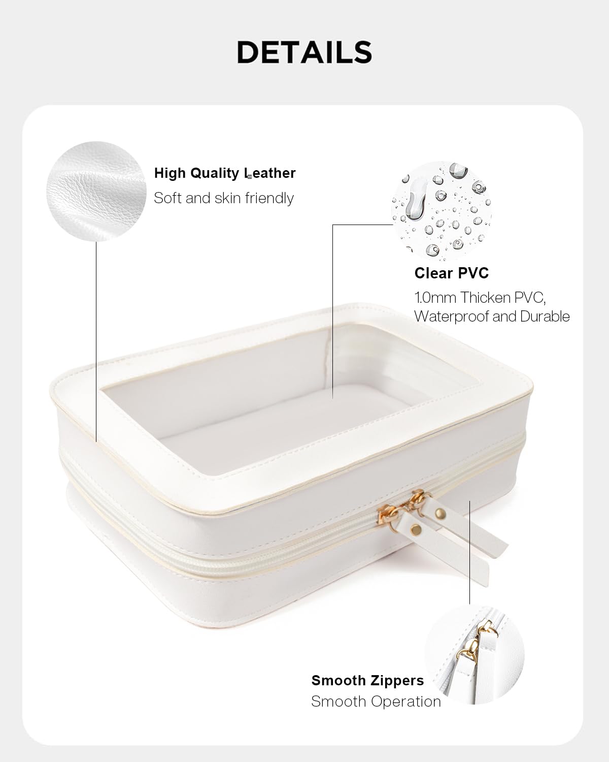 LETGO bolsa cosméticos transparente para aeropuertos, visualiza rápidamente tus productos.