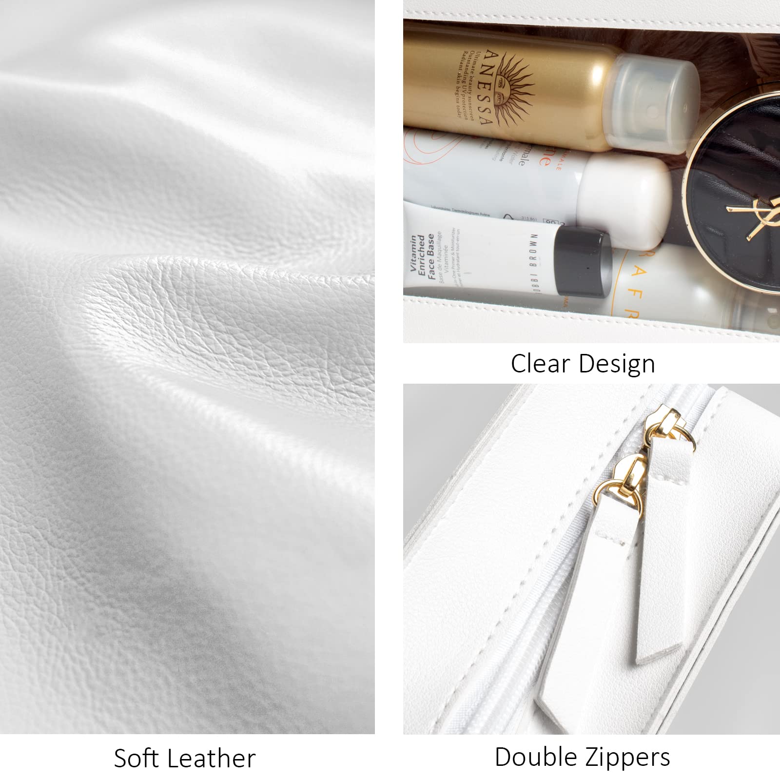 Bolsas LETGO para cosméticos transparentes, fácil de limpiar
