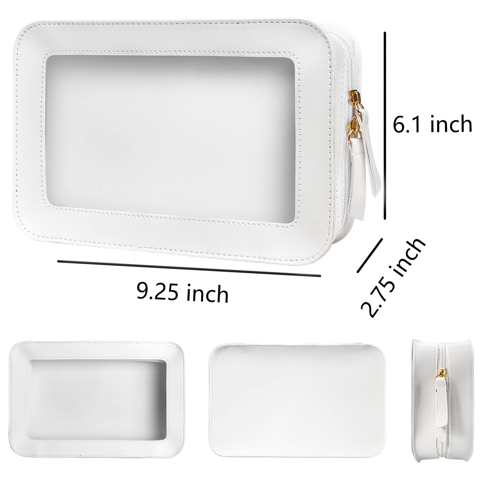 Bolsas LETGO para cosméticos transparentes, interior amplio para brochas y bases