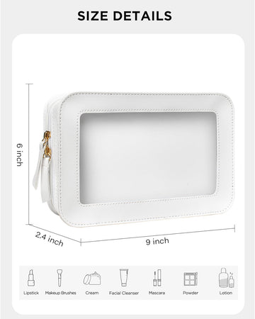 LETGO organizador maquillaje transparente en PVC, práctico para pasar el control TSA.