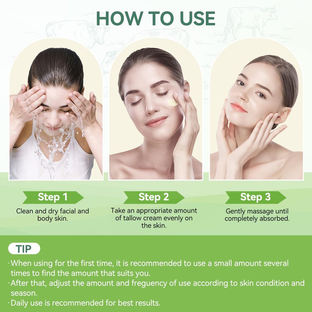 Cuidado corporal y facial con Letscarey grasa de res, hidratación duradera