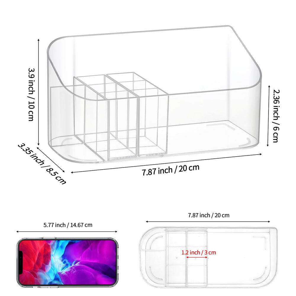 Leture organizador acrílico, nueve compartimentos para ordenar esmaltes, labiales y pinceles.