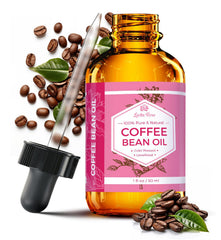 Leven Rose Aceite de Café en Grano en bote oscuro; hidratación suave para la piel.