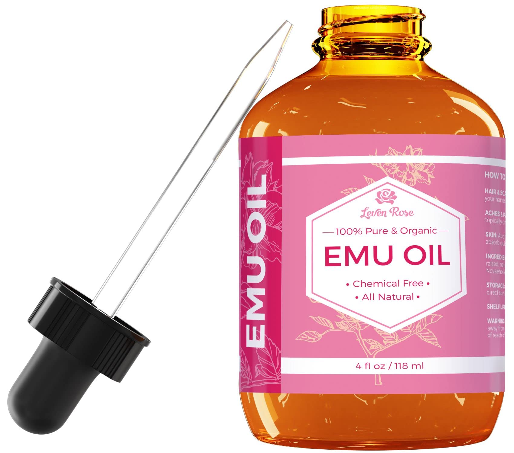 Leven Rose Aceite de Emú: botella con gotero para aplicación precisa
