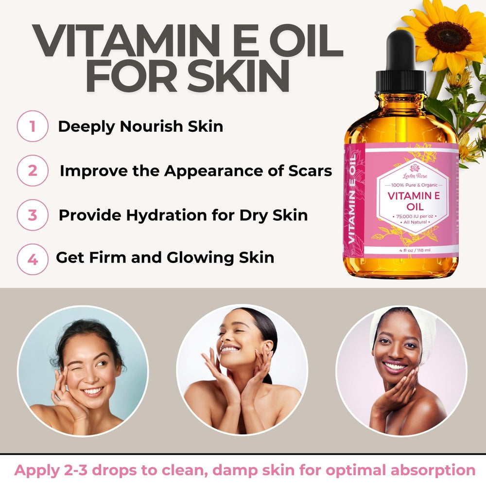 Gotero de Leven Rose Vitamina E facilita aplicar el cuidado facial diario
