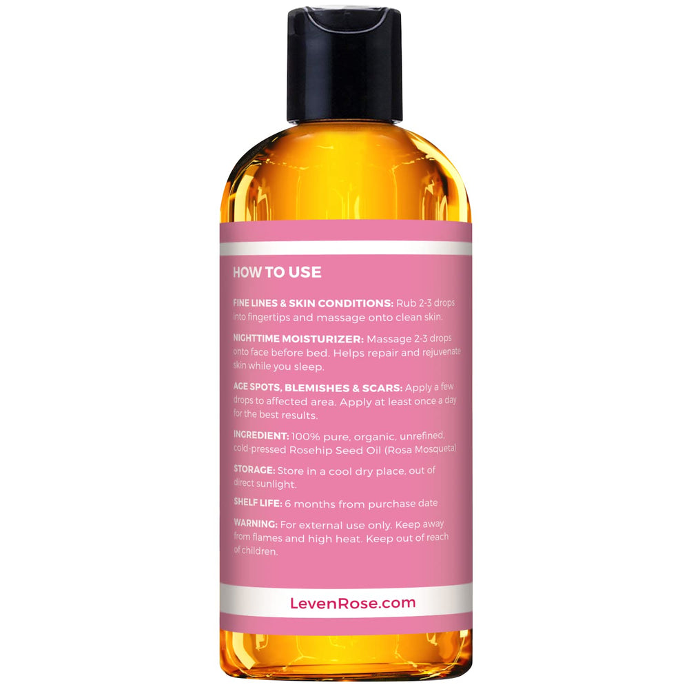 Leven Rose huile de rose musquée pour cuticules et ongles, nourrit et fortifie