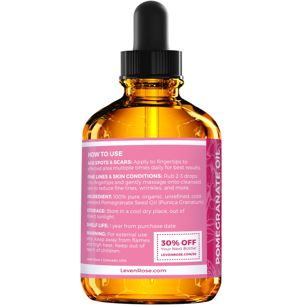 Leven Rose Pomegranate Oil on skin showing quick absorption and hydration