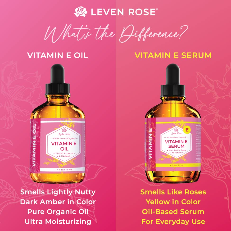Leven Rose Serum Vitamina E, aroma a rosa, experiencia calmante para la piel.