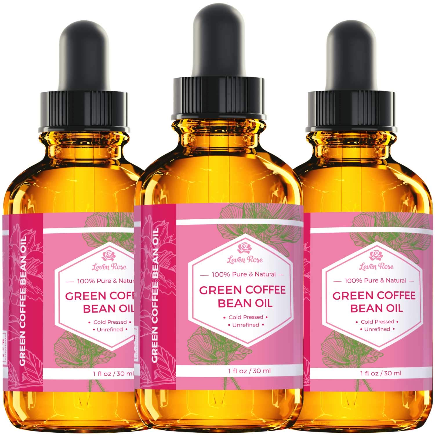 Radiancia suave de la piel con aceite de café verde Leven Rose