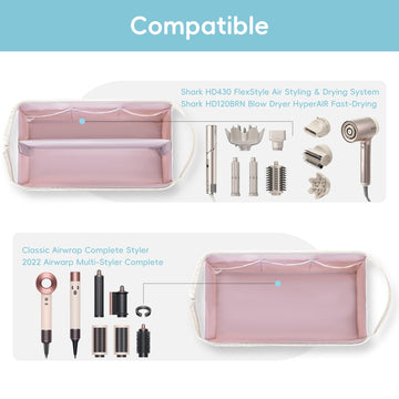 Bolsillos claros para accesorios y cables de Lexeeco Dyson Airwrap.