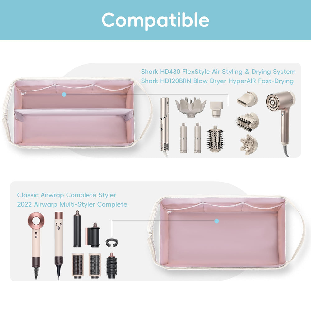 Bolsillos claros para accesorios y cables de Lexeeco Dyson Airwrap.