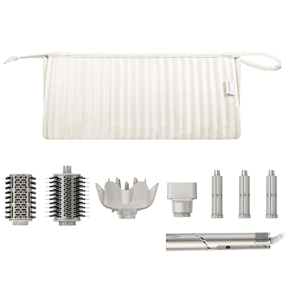 Lexeeco Dyson Airwrap maleta de viaje exterior resistente para herramientas de peinado.