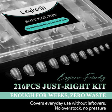 LEYKOSH compatibles con gel, polvo y acrílico para versatilidad total.