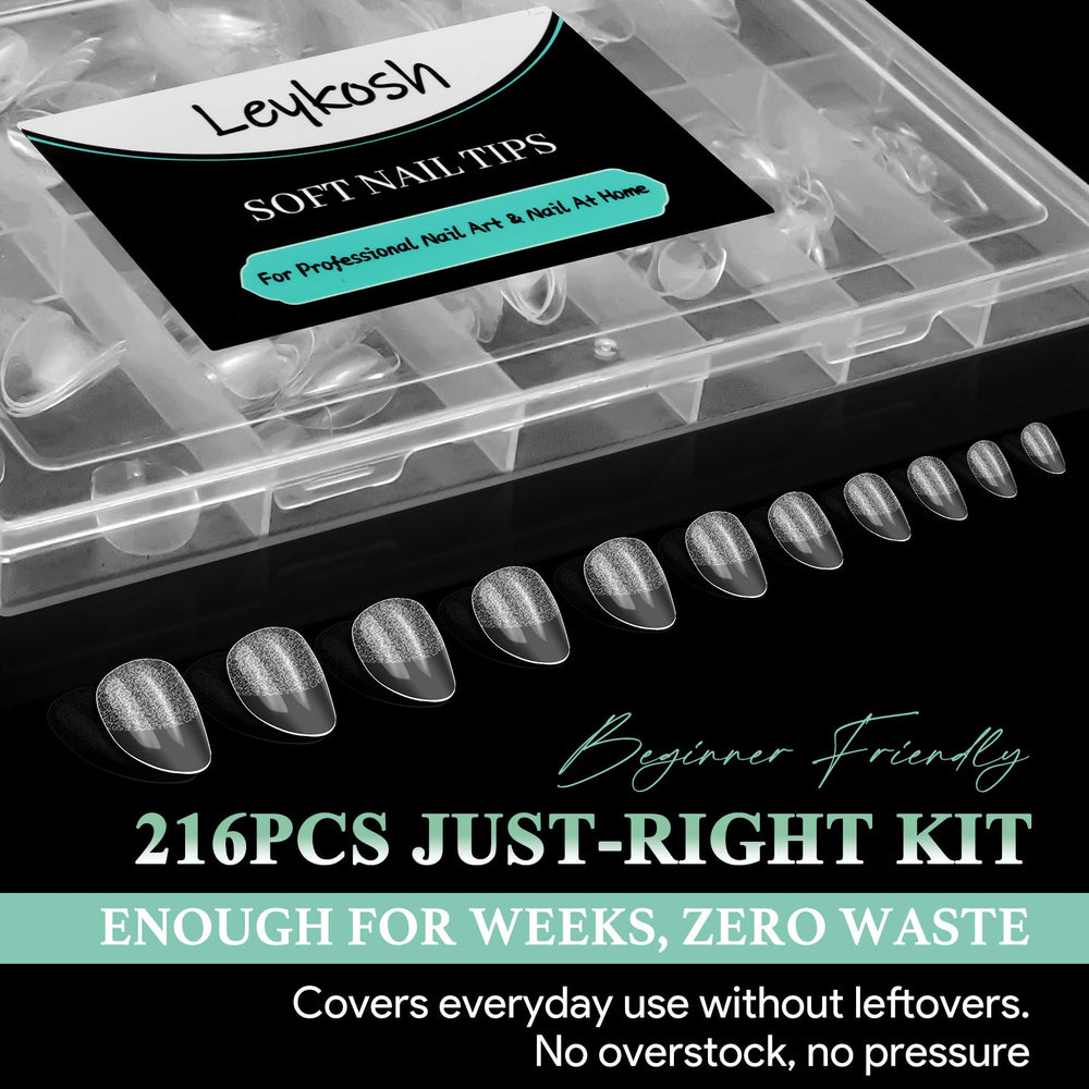 LEYKOSH compatibles con gel, polvo y acrílico para versatilidad total.