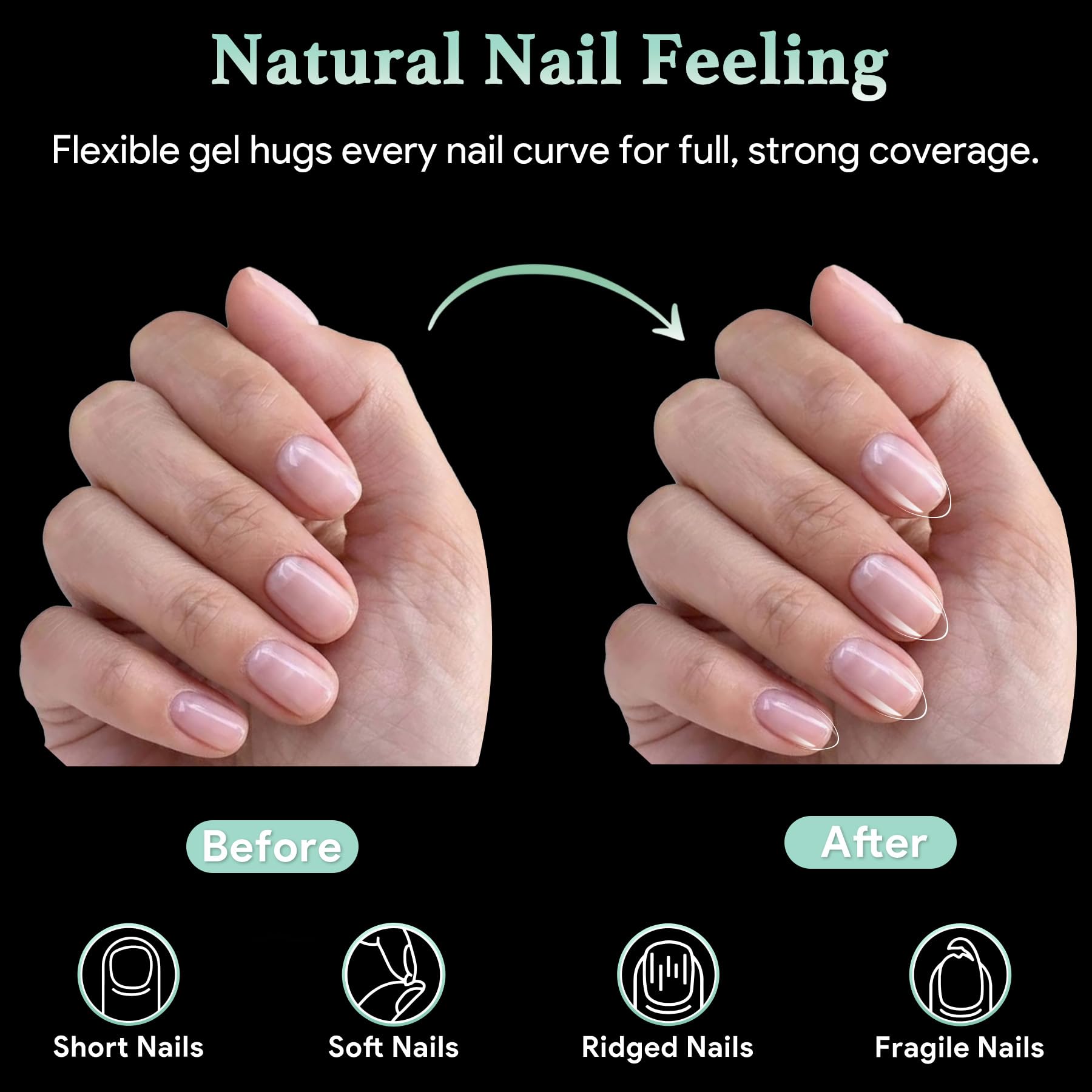 LEYKOSH material gel suave y flexible que se adapta a la uña natural.