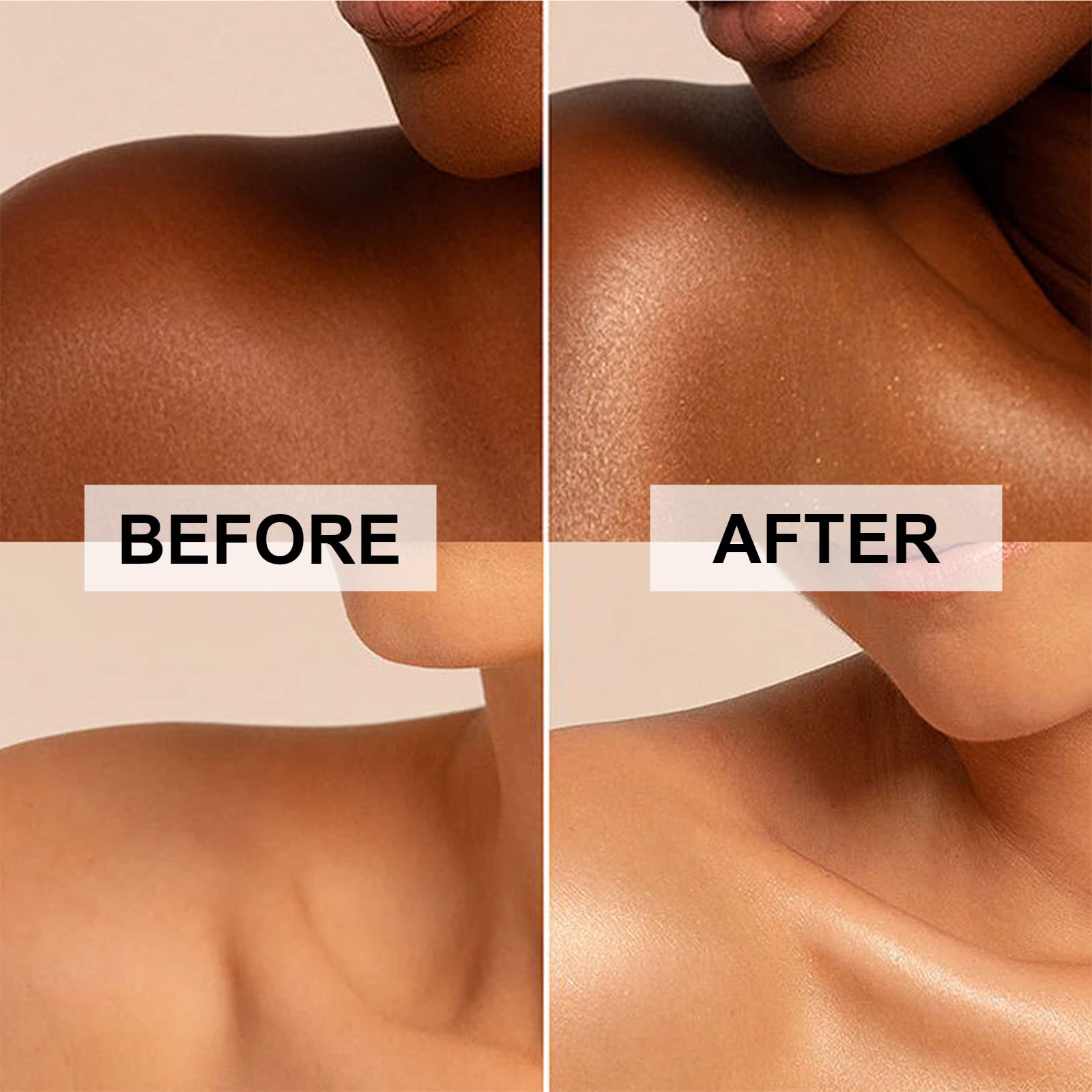 Lezero Body Shimmer Oil Rose Gold swirl enhances natural warmth on skin