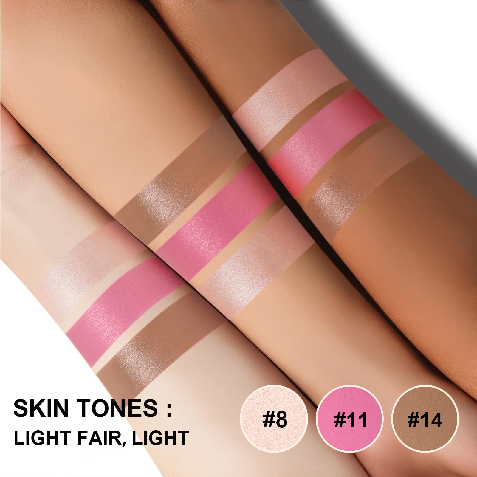 Lezero Bronzer Stick light fair swatch for warm sculpted cheeks
