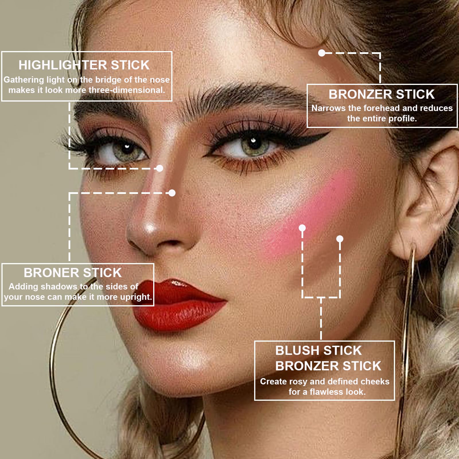 Lezero Contour Stick cream texture closeup showing smooth blending