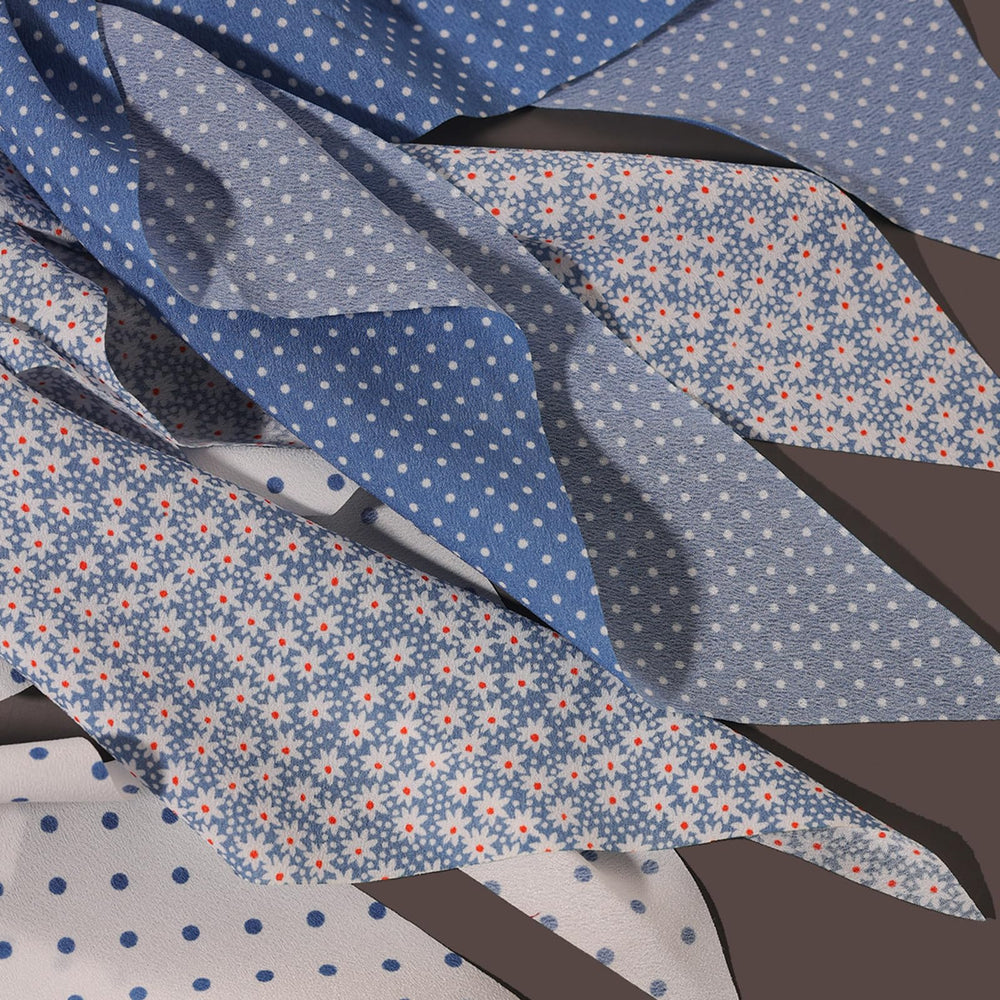 LFOUVRE gomas con pañuelo de puntos azules: toque divertido