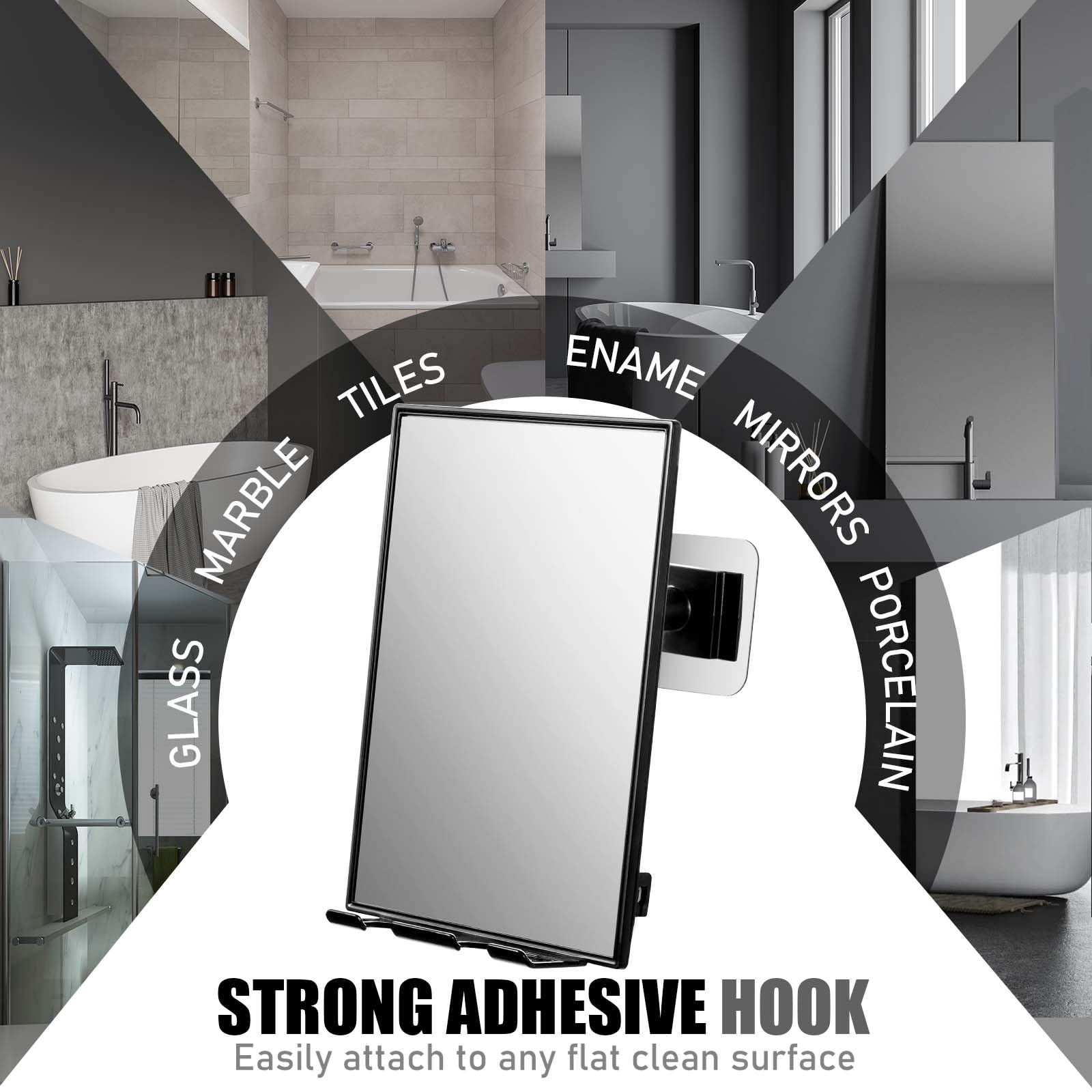 Installation rapide sans outils avec adhésifs durables.