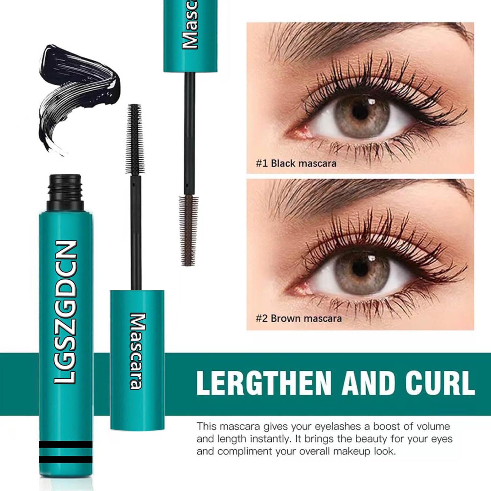 LGSZGDCN Mascara rizo: rizo sostenido para mirada más definida y abierta