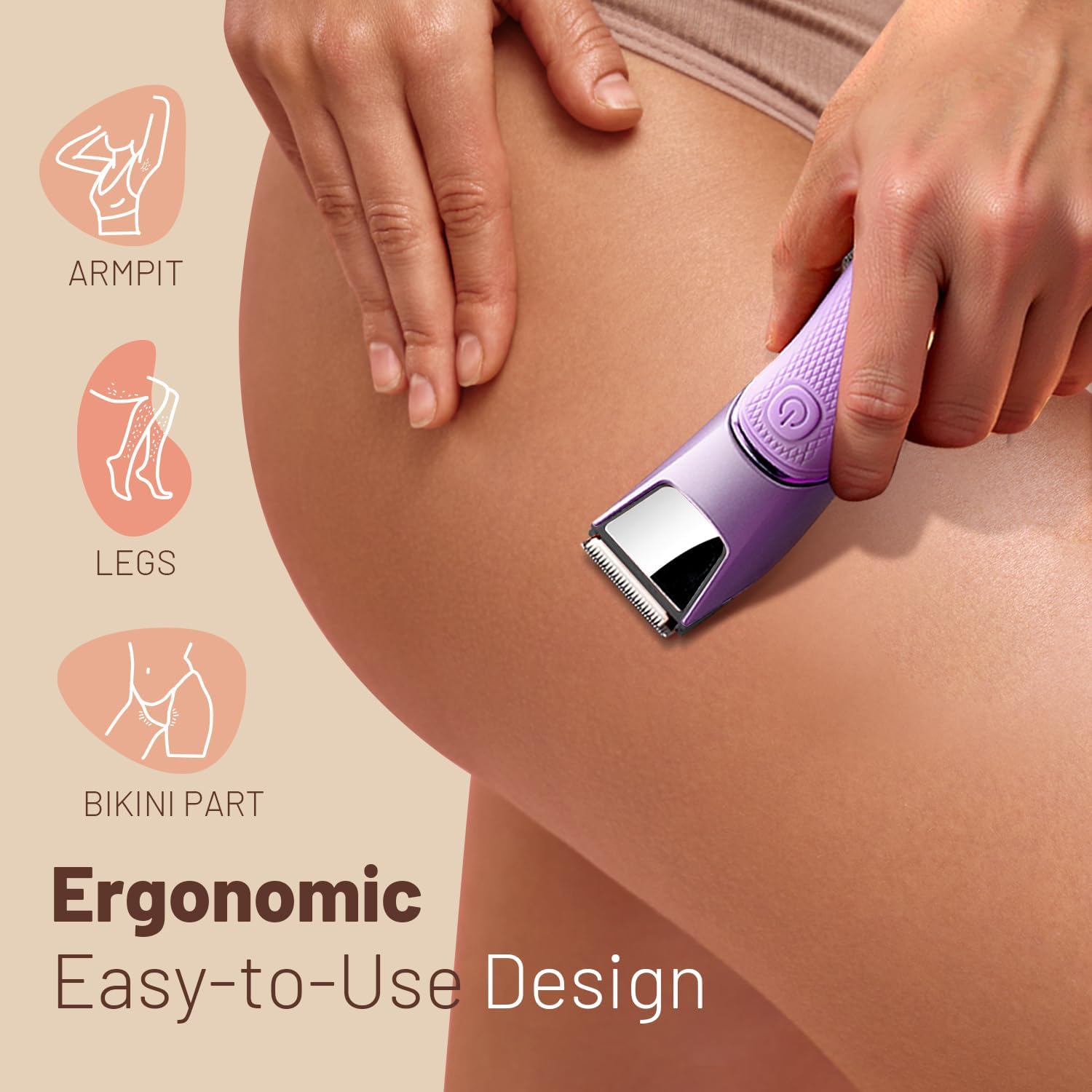 LGTGH Bikini Trimmer con cuchillas cerámicas ofrece afeitado suave.