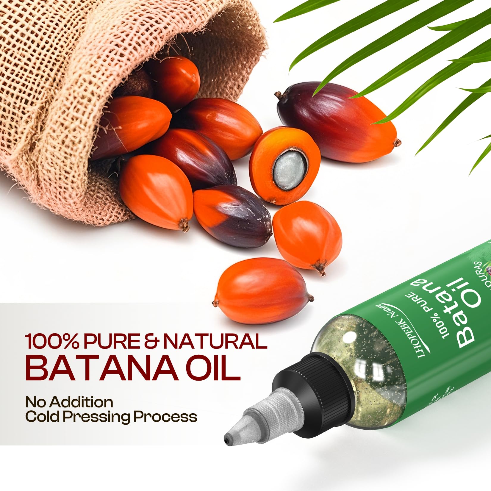 Envase de vidrio oscuro para Batana Aceite de LHOPEBK Nature.