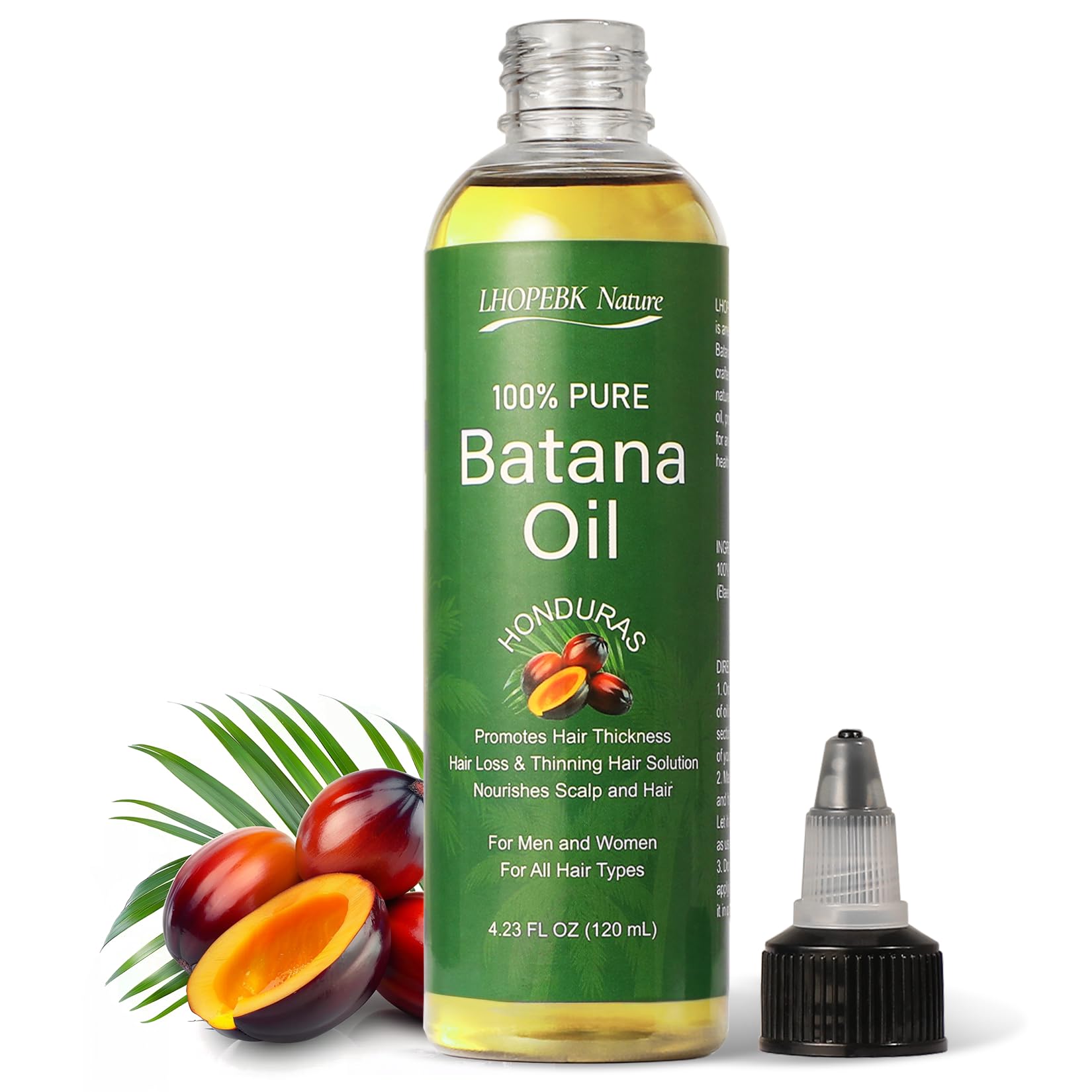 Batana Aceite de LHOPEBK Nature, frasco de 4oz para crecimiento capilar natural.
