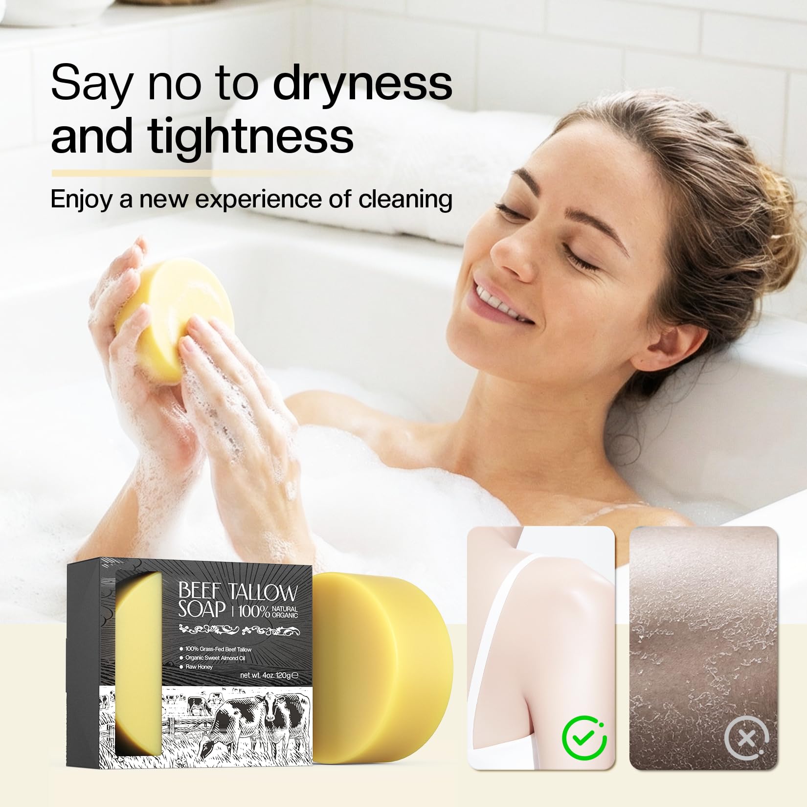 Jabón LHOPEBK Nature en la mano muestra textura suave para limpieza diaria