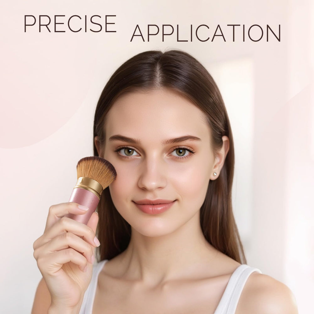 Pincel kabuki retráctil de LIALTK para rubor, mezcla natural.