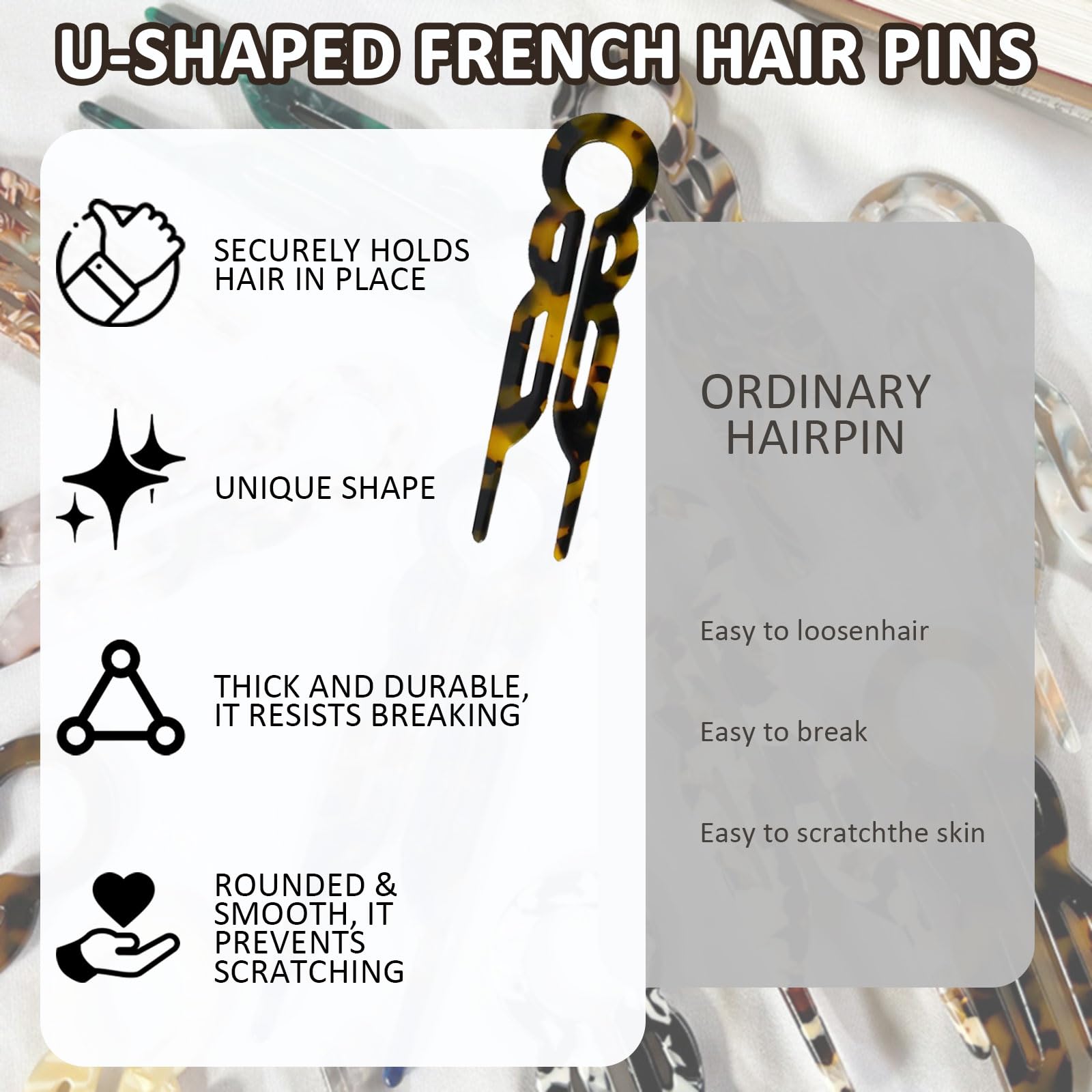 Lialys horquilla para cabello con diseno unico para sujetar sin dañar.