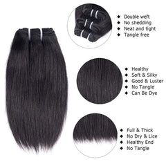 Liang Dian cabello humano liso 10 pulgadas, acabado liso y sin enredos