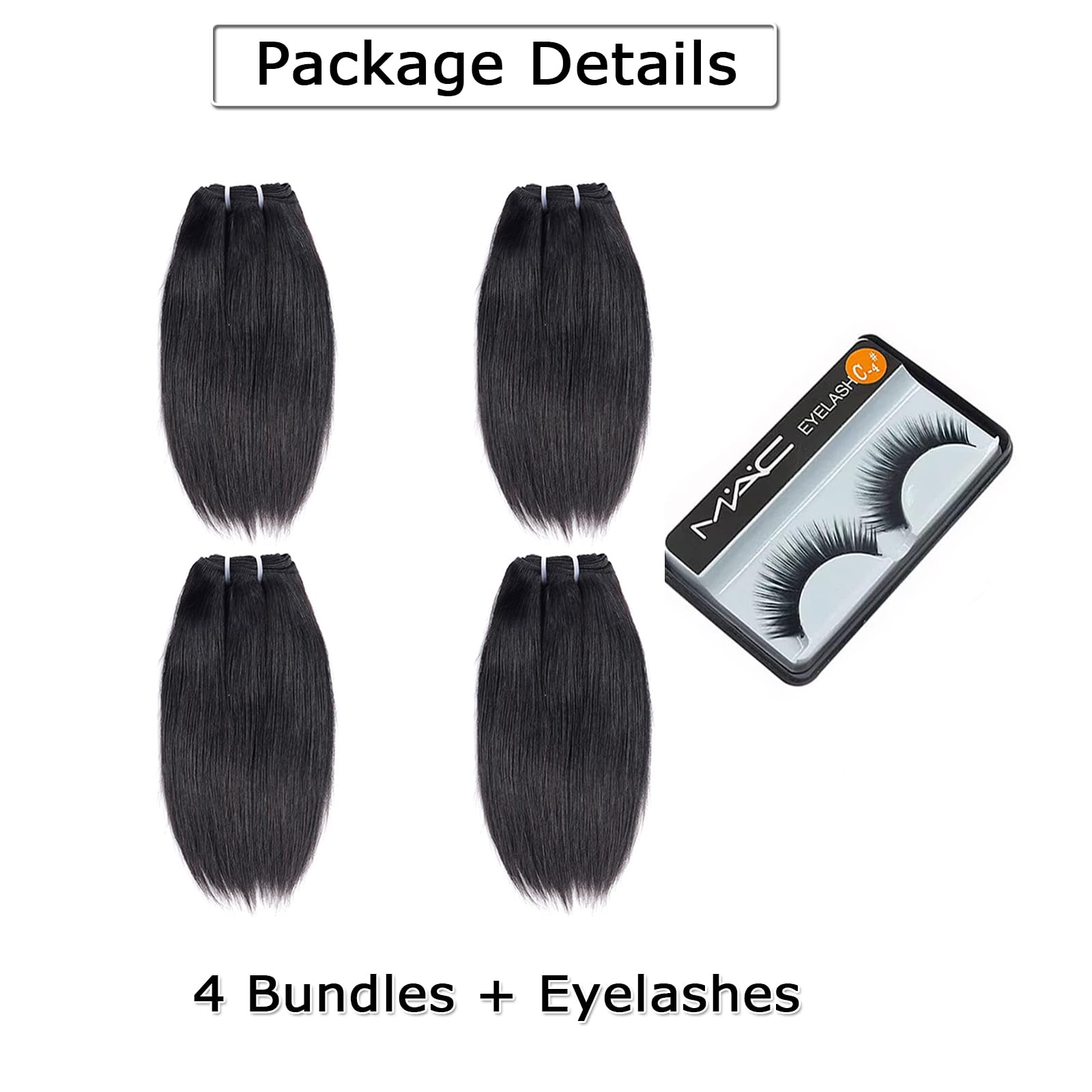 Liang Dian paquetes de cabello natural 10 pulgadas, aspecto auténtico