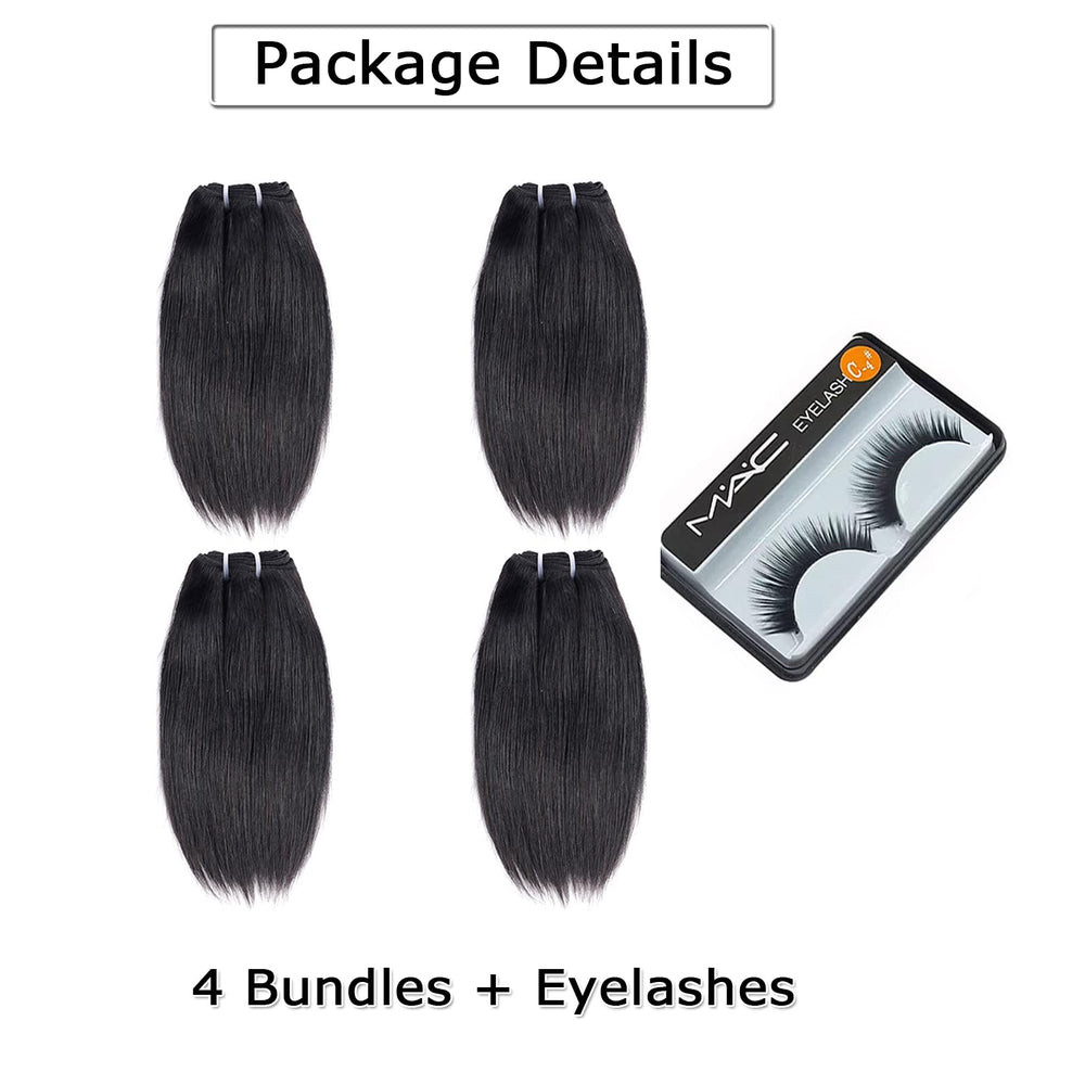 Liang Dian paquetes de cabello natural 10 pulgadas, aspecto auténtico