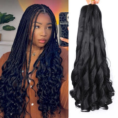 Lianzi cabello francesas rizadas 18p para trenzas duraderas.
