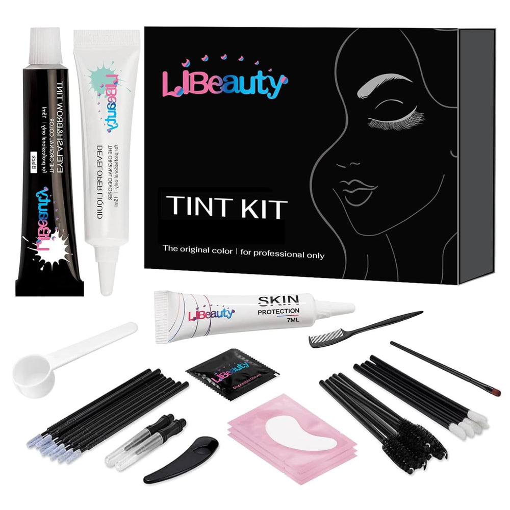 Libeauty Kit Color pestañas y cejas negro para definición natural.