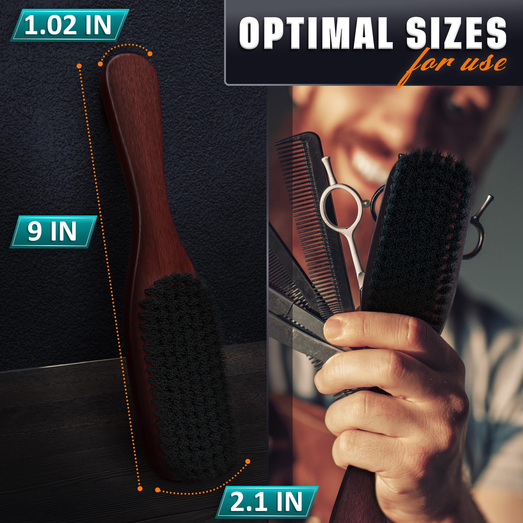 LIBERHAUS Cepillo con cerdas de jabalí, detalle cercano para suavizar la barba.