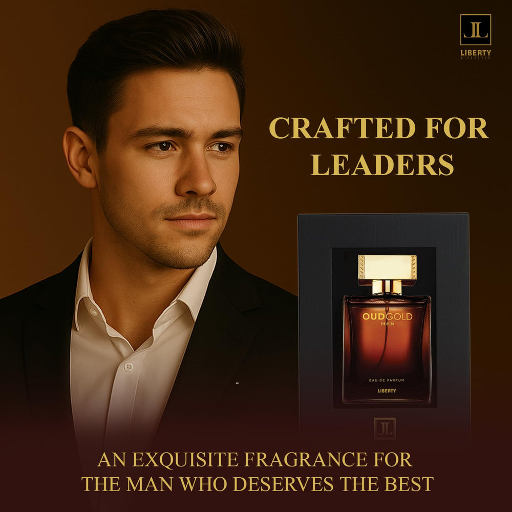 Liberty Oud Árabe Perfume corazón con sándalo y ylang-ylang en equilibrio.