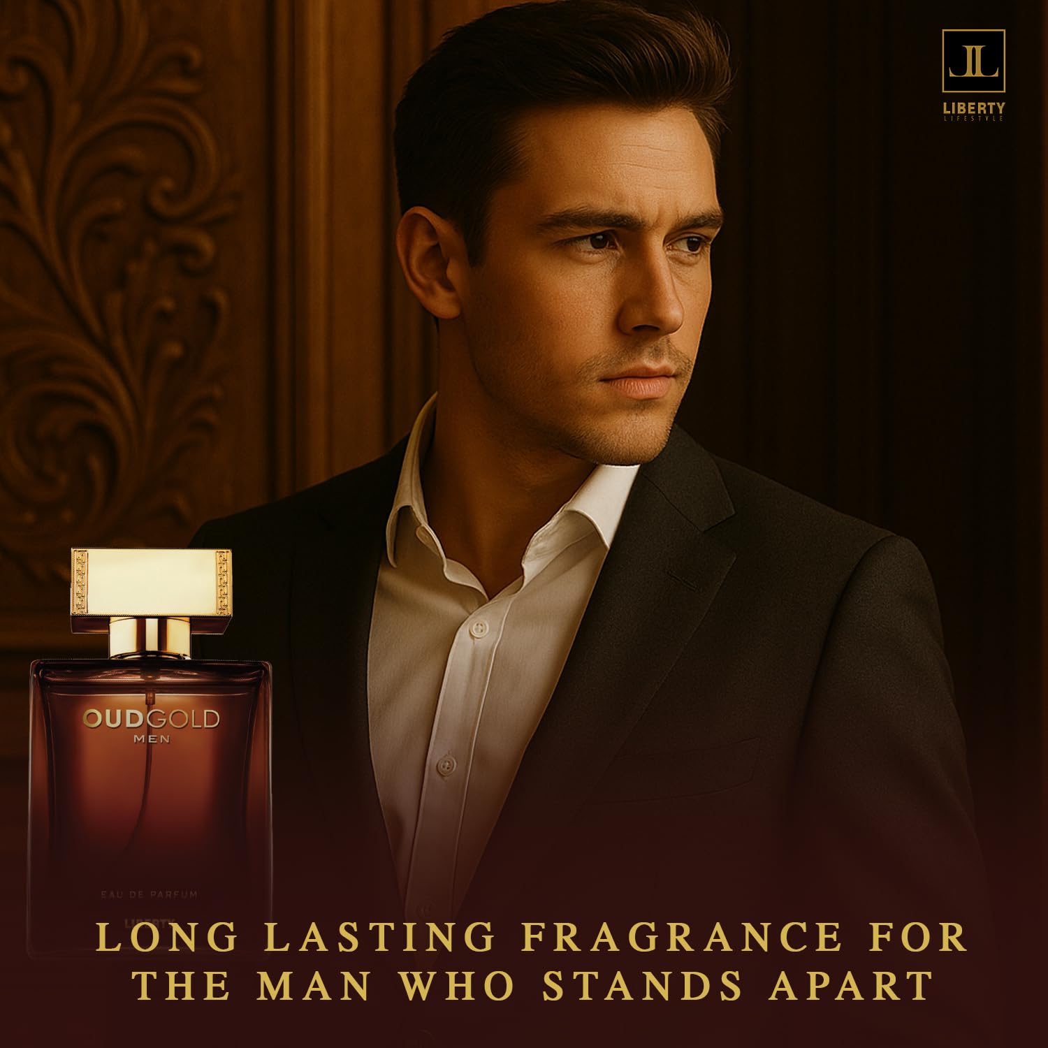 Liberty Oud Árabe Perfume fondo con oud y vainilla para estela duradera.