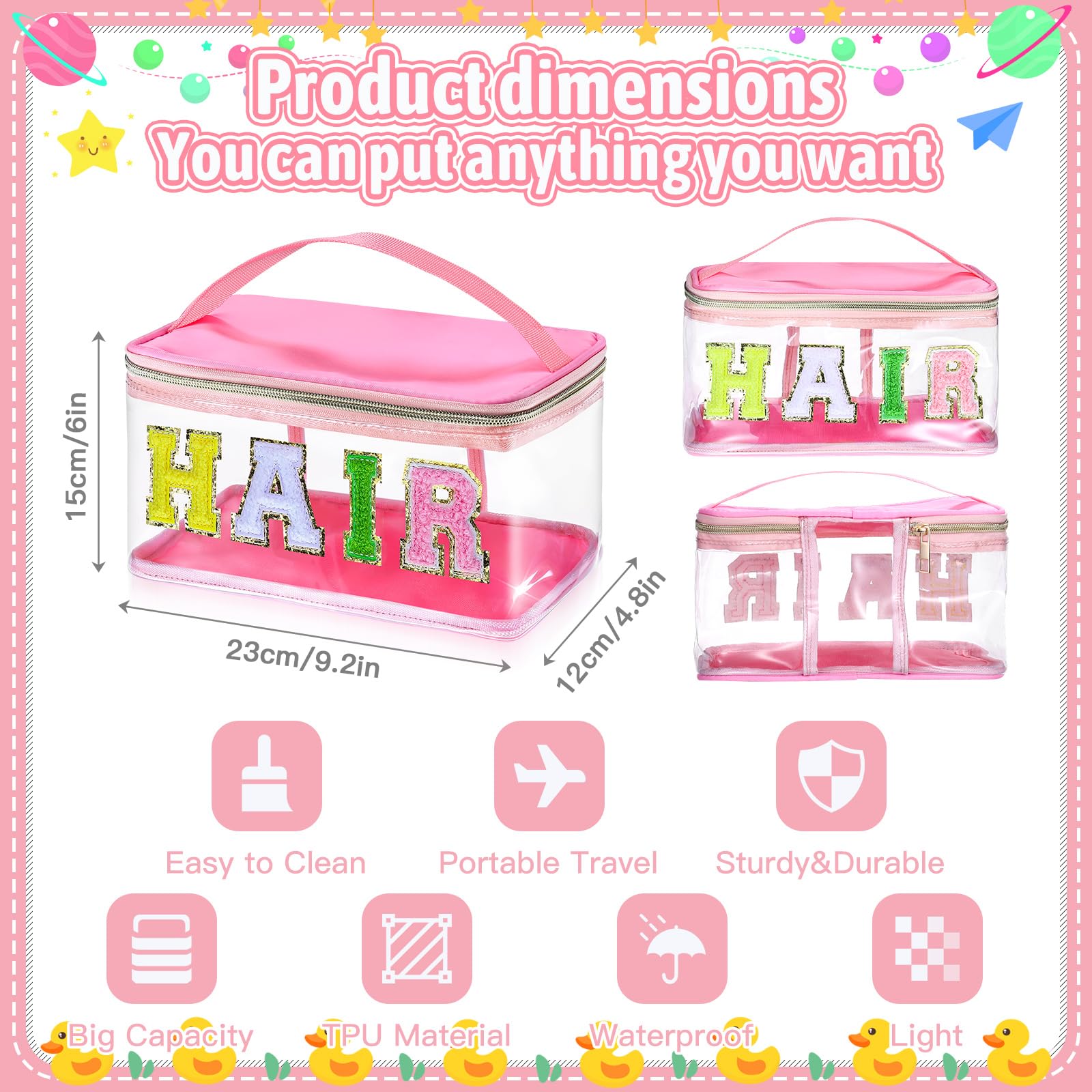 Bolsas libfrnt de TPU transparente e impermeable para cosméticos, protección extra.