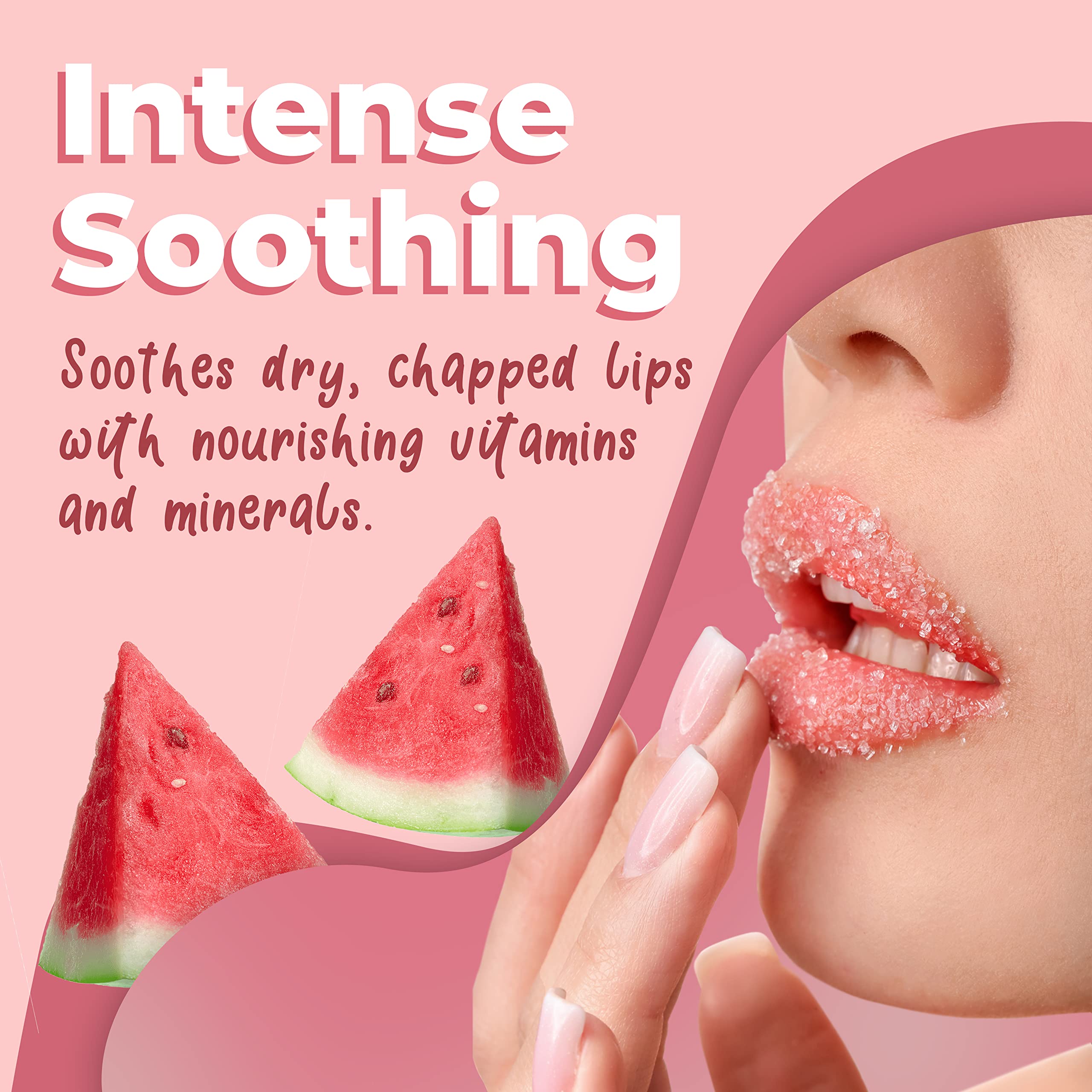 Lick Your Lips Watermelon Sugar Lip Scrub ingredients list highlighting nourishing oils and shea butter