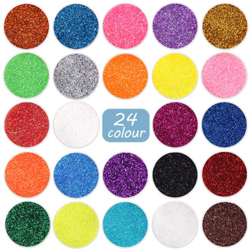 LICOOL GLITTER brillo fino 24 colores para resina y maquillaje, ideal para detalles brillantes