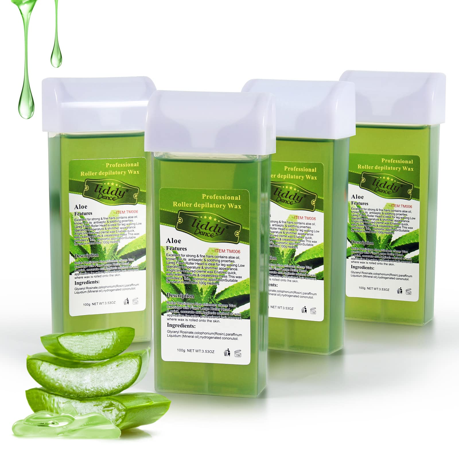 Liddy Dance cera rodillo aloe recambio cuatro: depilación suave para piel sensible.