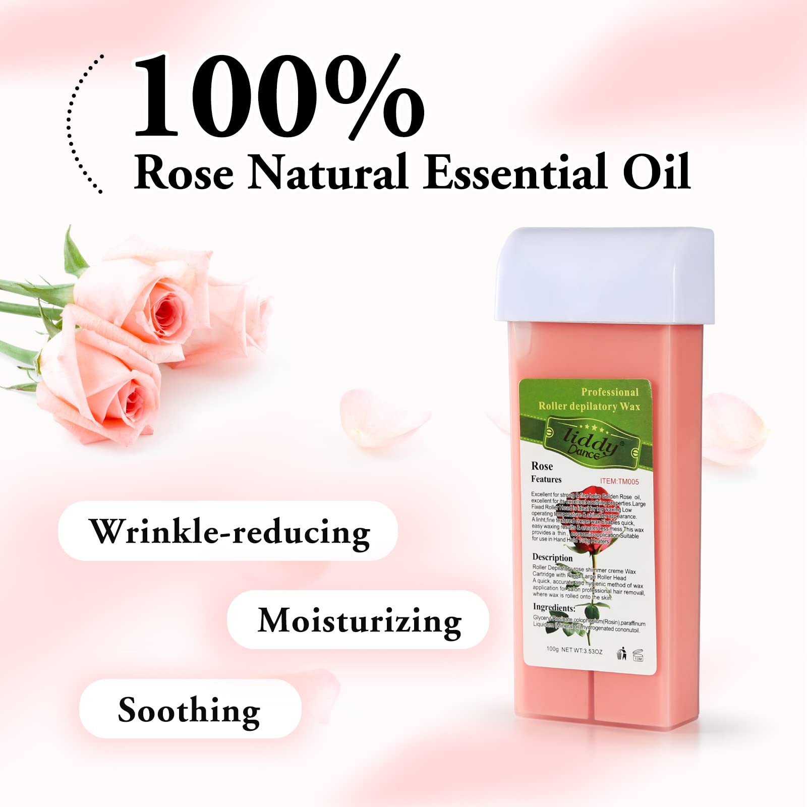 Liddy Dance rodillo de cera rosa baja temperatura para piel sensible