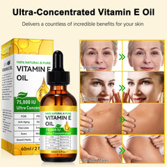 Liefiet Aceite Vitamina E 75000 UI, aplicación facial, suaviza la piel.